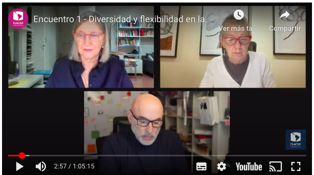 Rebeca Anijovich y Francisco Zariquiey Biondi: "Diversidad y flexibilidad en las aulas: una manera de estar en las aulas", con Silvia Bacher, moderadora de las jornadas.