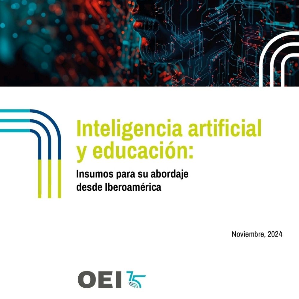 Portada del libro 'Inteligencia artificial y educación: insumos para su abordaje desde Iberoamérica' de Mariana Ferrarelli, publicado por la OEI.